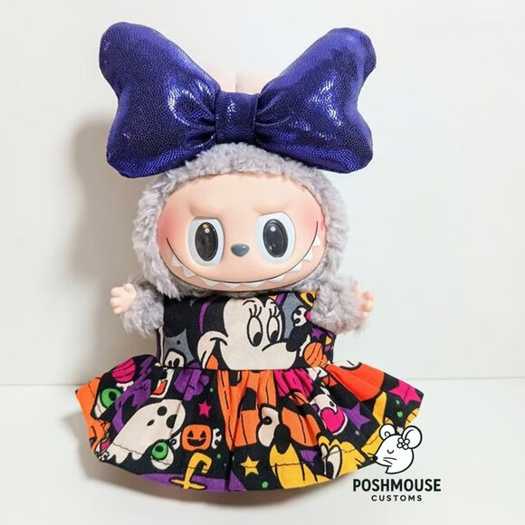 Labubu Halloween Minnie Mouse Ghost Dress with Oversized Bow Outfit - Picture 2 of 6